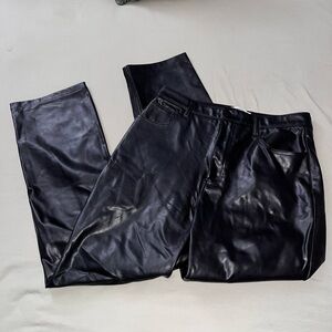 Abercrombie & Fitch Black Faux Leather High-Rise Pants